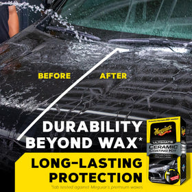 Meguiar's spray bottle label close-up highlighting simple application
