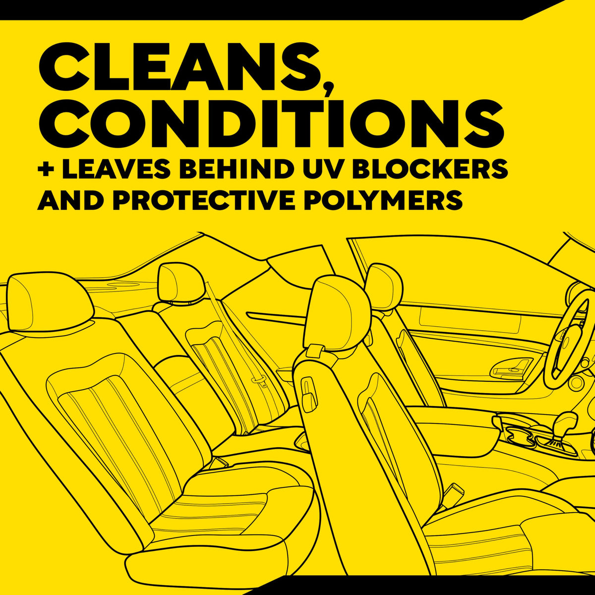 Meguiar's spray bottle label visible to confirm cleaner and conditioner
