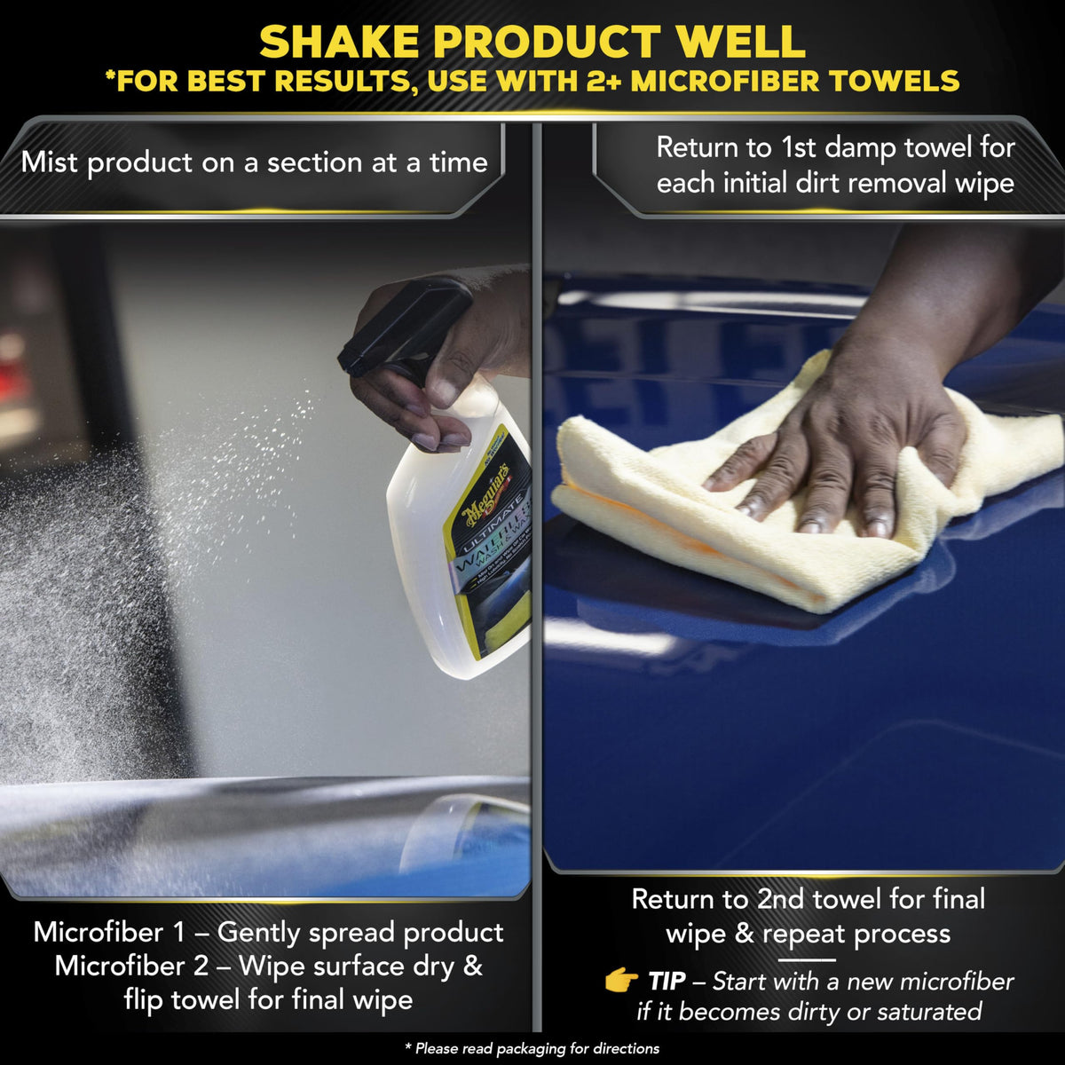 Meguiar's spray mist close-up demonstrating fine even application