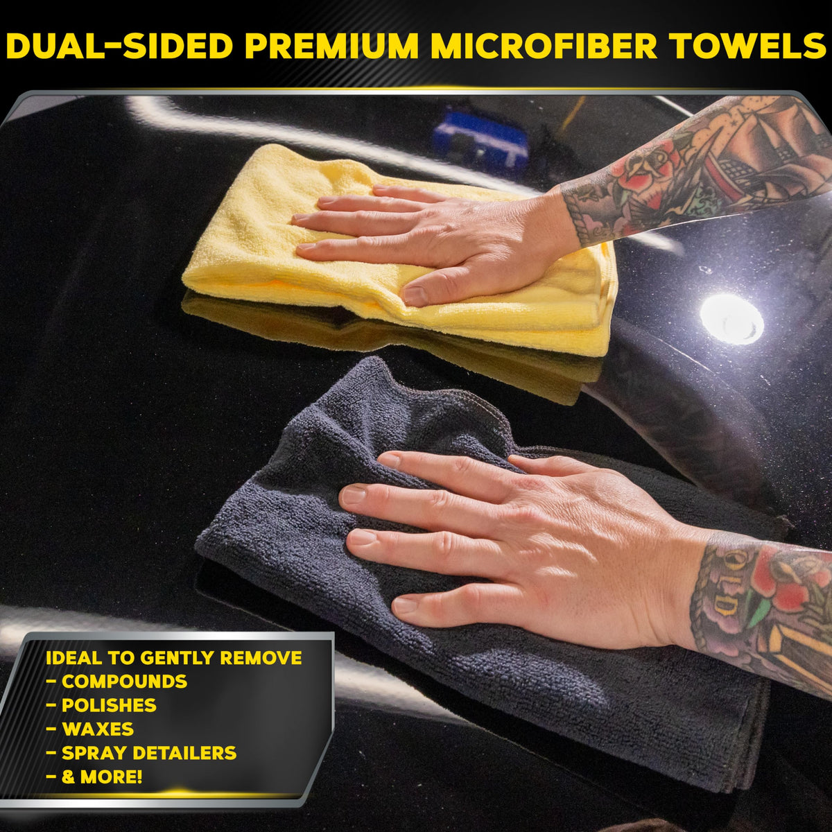Meguiar's close-up of deep dual-sided pile demonstrating superior absorbency and finish