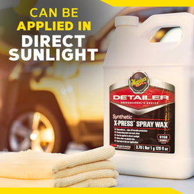 Meguiar's product in a detailing bay used by a professional for fast results