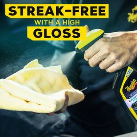 Meguiar's vinyl texture close-up illustrating non-greasy rich gloss benefit