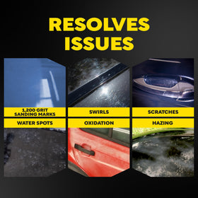 Meguiar's compound texture on pad showing creamy abrasive consistency benefit