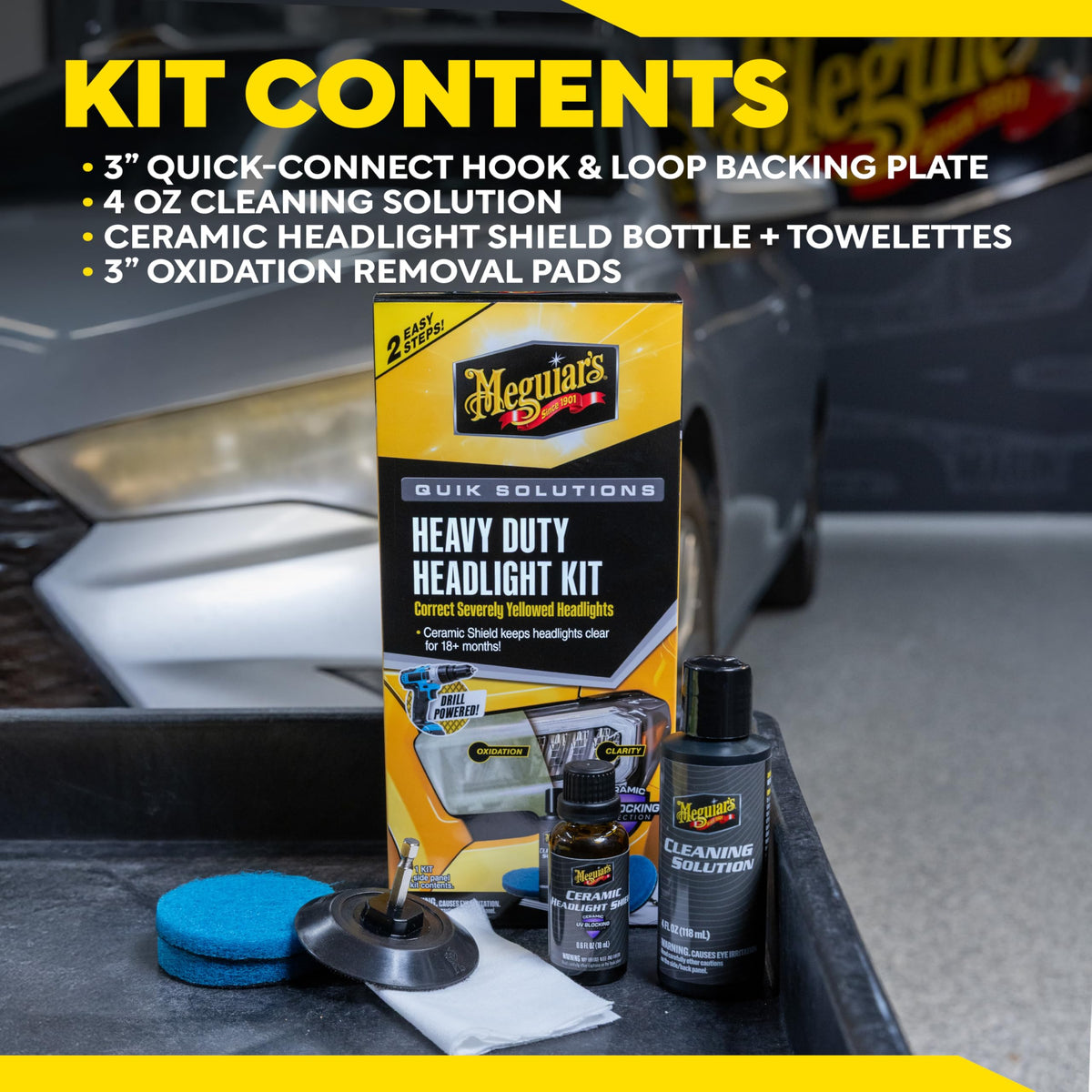 Meguiar's pad fiber texture close-up showing abrasive surface for oxidation removal