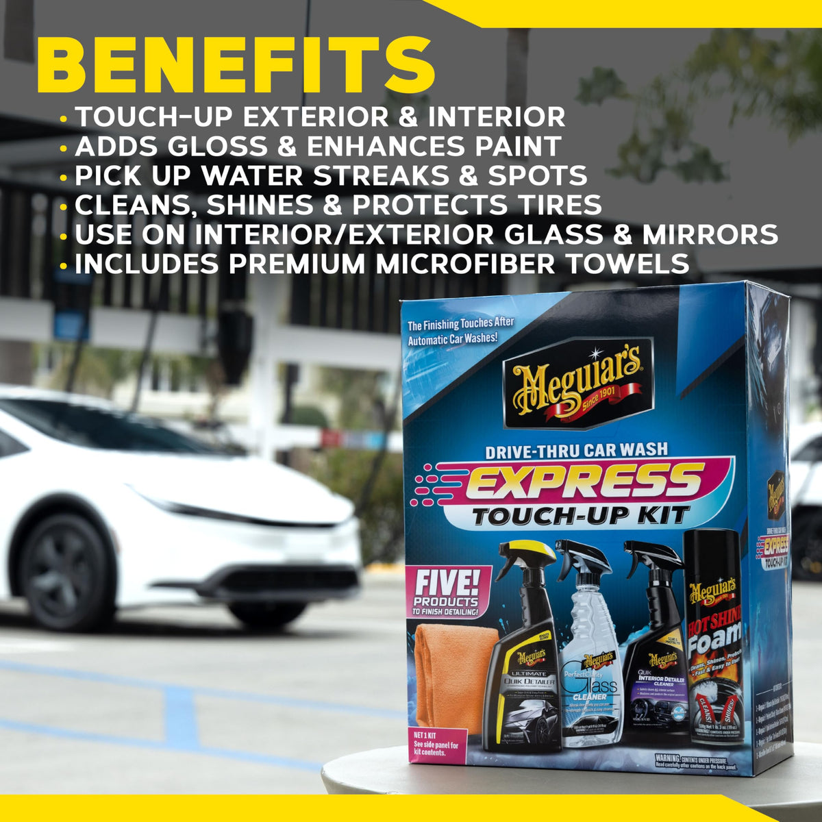 Meguiar's tire before and after comparison showing restored gloss
