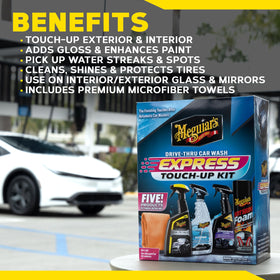 Meguiar's tire before and after comparison showing restored gloss
