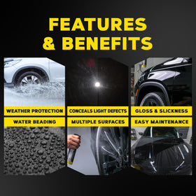 Meguiar's close-up of coating finish highlighting slick glossy texture