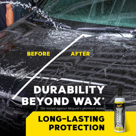 Meguiar's spray action on paint demonstrating easy application benefit