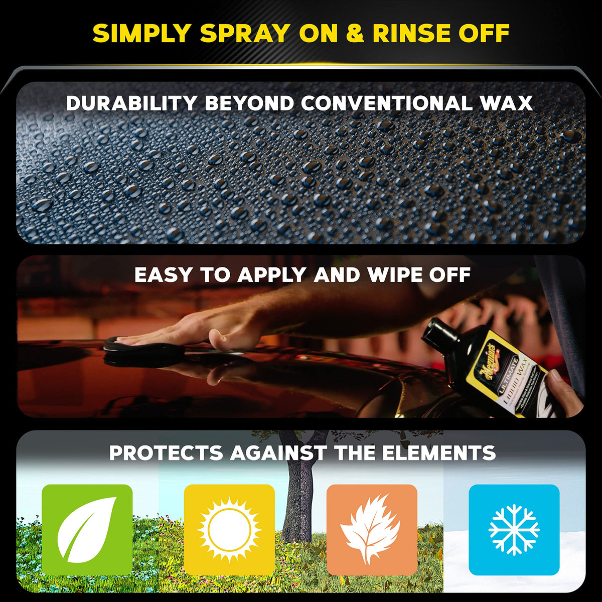 Meguiar's foam applicator close-up with texture, aids smooth application and even product laydown