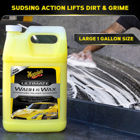 Meguiar's thick suds close-up lifting dirt for safe cleaning