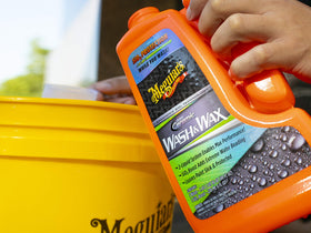 Meguiar's surface with water beading after rinse showing improved hydrophobic performance