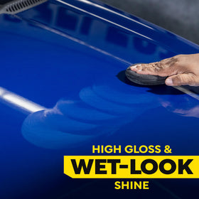 Meguiar's water beading on hood demonstrating hydrophobic protection