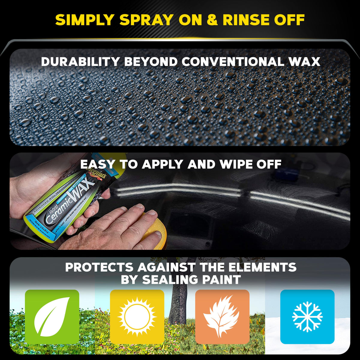 Meguiar's pouring wax onto applicator pad for fast, even coverage