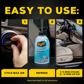 Meguiar's product label close-up with ingredients and usage instructions for confidence