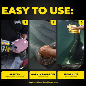 Meguiar's with wool pad cutting severe defects fast and effectively