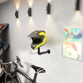 MEIPEIQIZHI helmet mounted in garage demonstrating organized storage and easy access