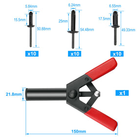 Mejiao nylon rivets assortment top-down showing three sizes for correct fit