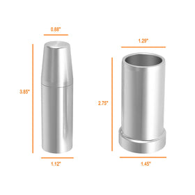 Mejiao size comparison with ruler illustrating correct diameter match for 4L60 family shafts
