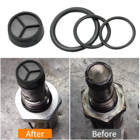 Mekar seal kit and o-rings laid out showing ready-to-install replacement seals