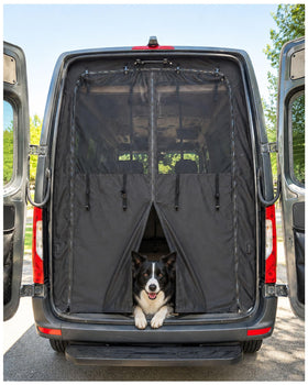 MELIPRON front packaging showing mesh and blackout panel, highlights easy installation