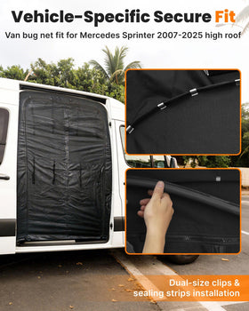 MELIPRON rolled-up screen stored neatly to free the doorway when needed