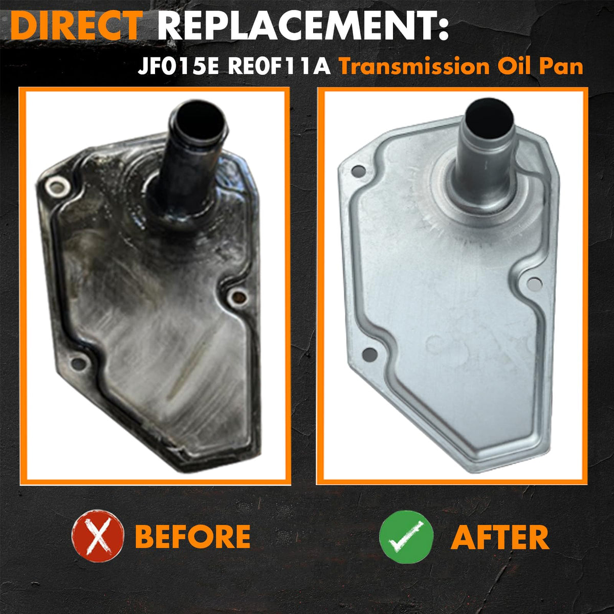 MEMOEO installed oil pan under vehicle demonstrating correct fit and protection
