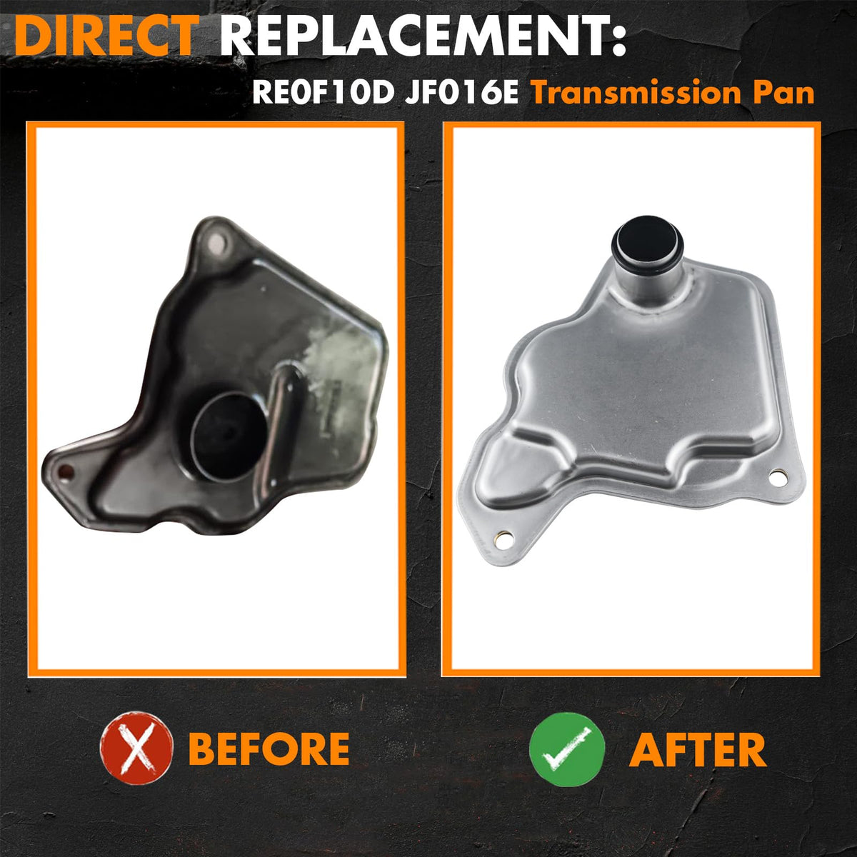 MEMOEO oil pan installed under vehicle demonstrating correct application