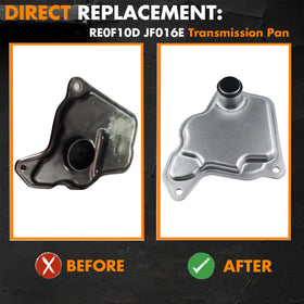 MEMOEO oil pan installed under vehicle demonstrating correct application