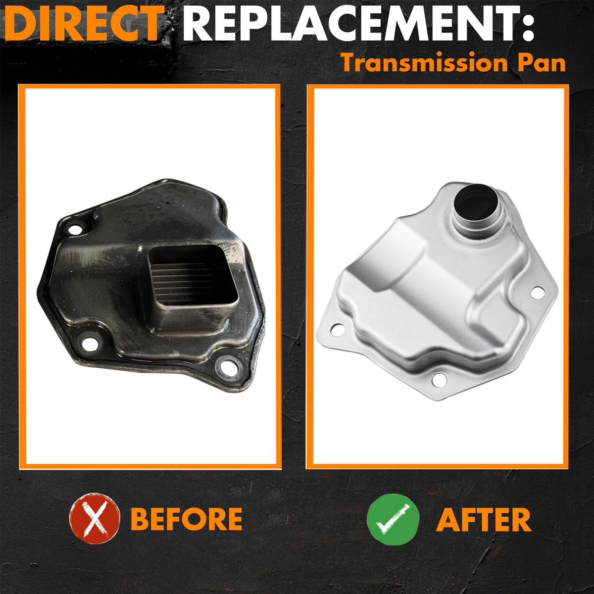MEMOEO pan flange detail showing smooth surface to improve gasket seating
