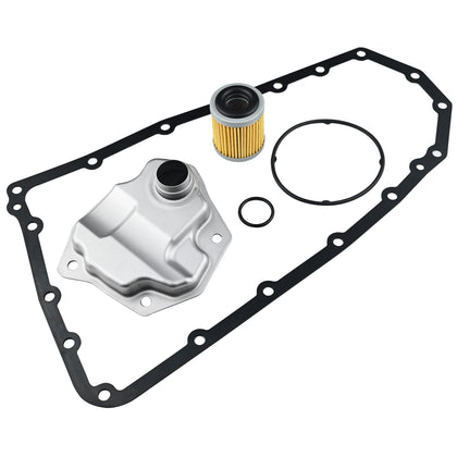 MEMOEO transmission oil pan front view showing bolt pattern and fit benefit