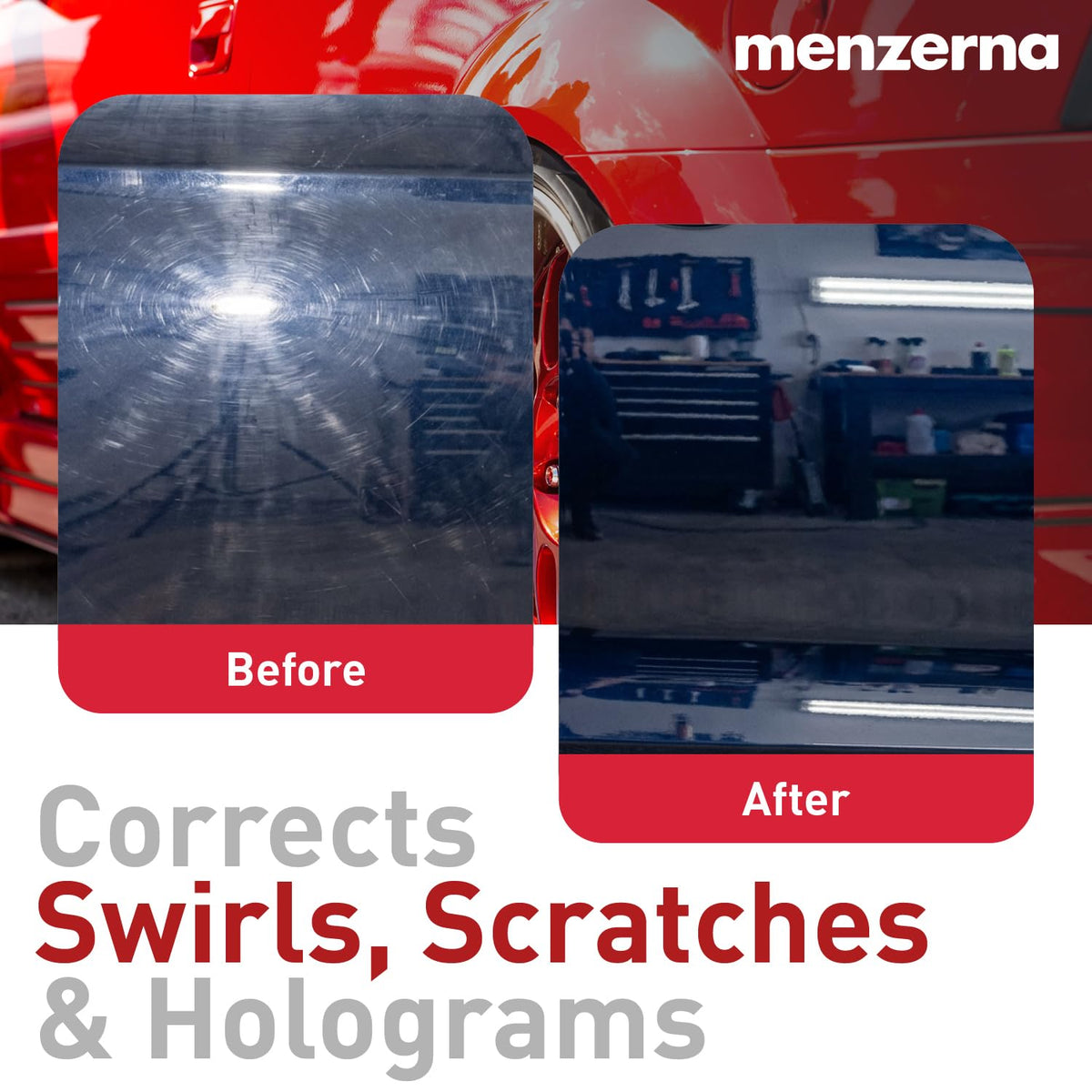 menzerna polish pouring to reveal creamy texture and consistent abrasiveness for results