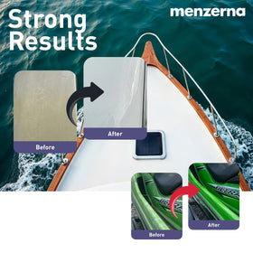 menzerna scale comparison 32oz held in hand showing convenient size benefit