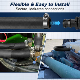 Meonum hose routed in engine bay demonstrating flexible installation benefit