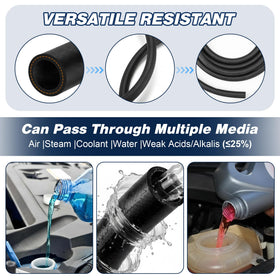 Meonum hose next to tape measure showing 10ft length for custom cuts