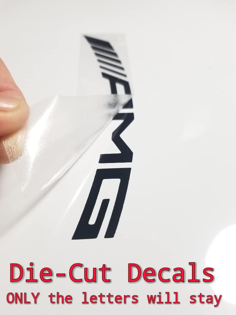Close-up of R&G cast vinyl texture showing Mercedes AMG Petronas logo and durable heat-resistant finish