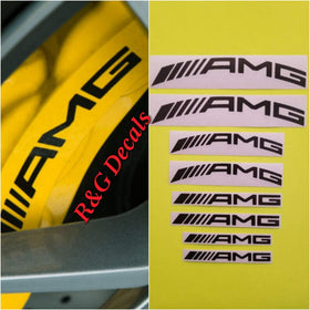 Mercedes AMG Petronas decal on caliper showing ready-to-install clean edge and enhanced wheel appearance