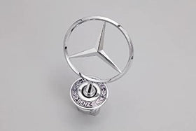 Mercedes Benz front hood emblem close-up showing chrome finish and original styling benefit