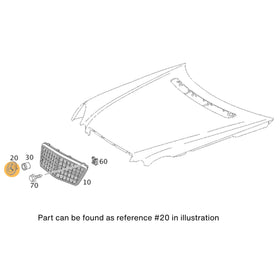 Mercedes‑Benz emblem in original packaging proving OEM authenticity and part number