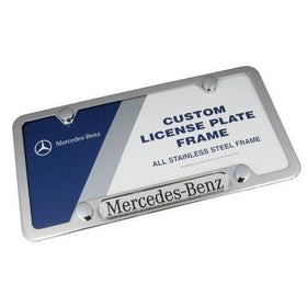 Mercedes Benz frame mounted on car rear demonstrating factory look and improved curb appeal