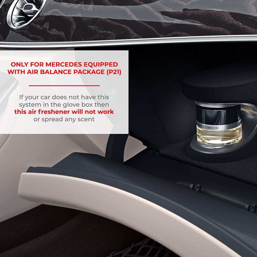 Mercedes-Benz Downtown Mood flacon installed in S-Class cabin delivering subtle fragrance
