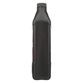 MERCURY bottle beside funnel and ruler showing quart size for accurate fill planning