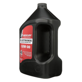 MERCURY one-gallon jug next to a fuel can for scale and storage reference