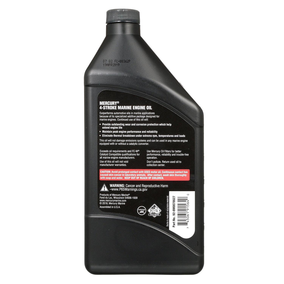 MERCURY bottle on a dockside workbench conveying marine-grade readiness and care