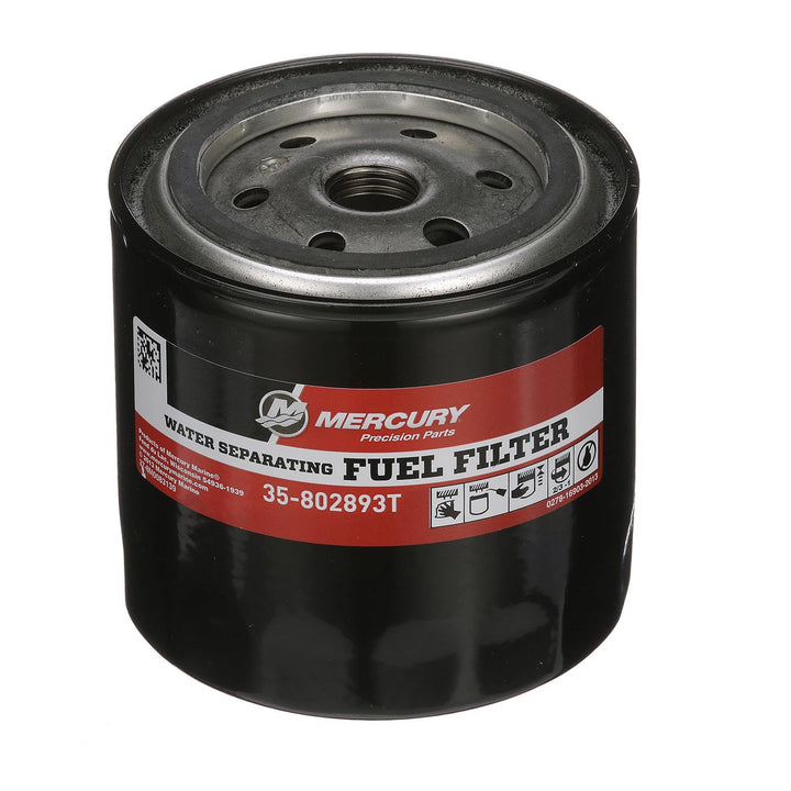 Mercury 802893T front canister showing label and connection points for easy identification and proper fit