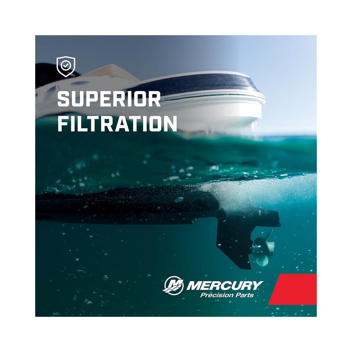Mercury 802893T installed on a remote mount kit in engine bay for accessible maintenance