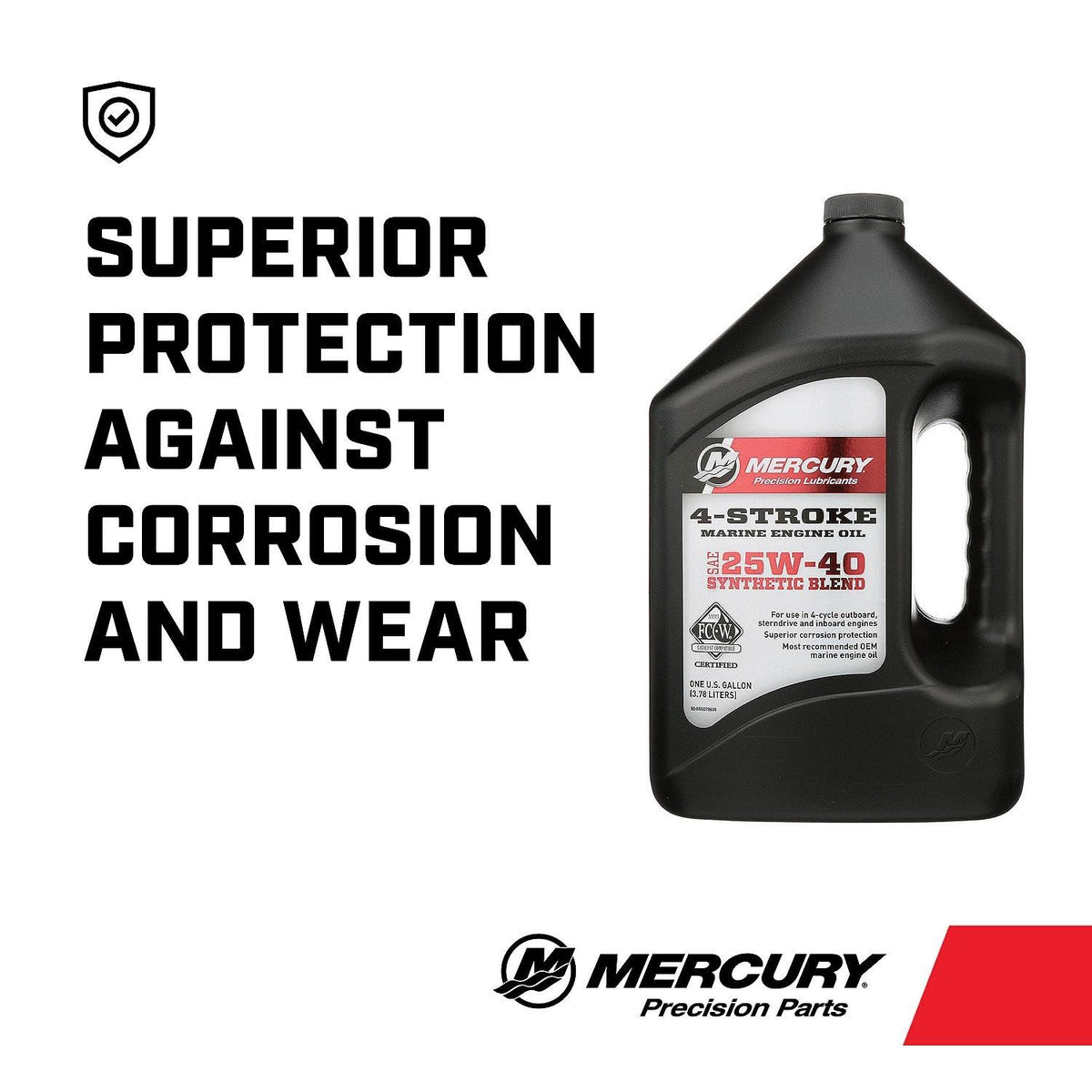 MERCURY back label with specifications and certification details for quick reference