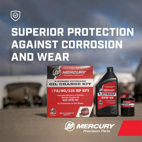 MERCURY oil filter detail highlighting OEM fit and protection for engine internals