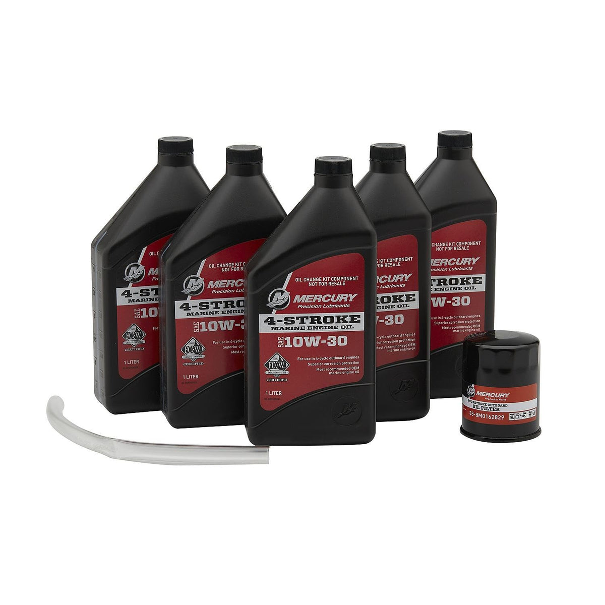 MERCURY oil change kit front packaging showing contents and model compatibility benefit