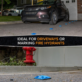 Merhoff & Larkin marker installed on driveway edge at night improving driver guidance