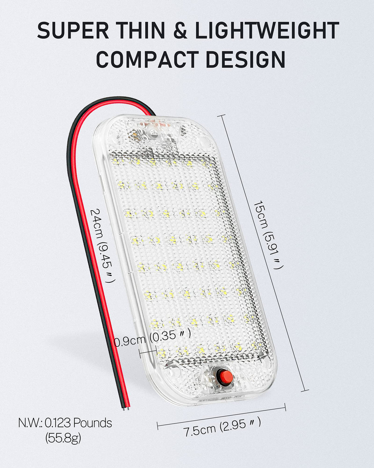MERTTURM ceiling-mounted in RV demonstrating even cabin illumination